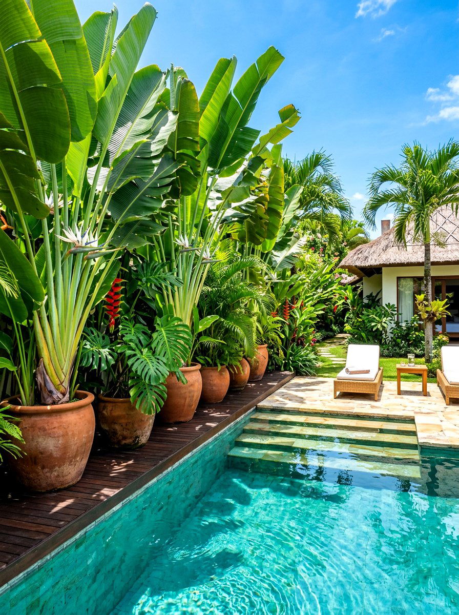 Tropical Leaf Screen - 30 privacy wall planter ideas