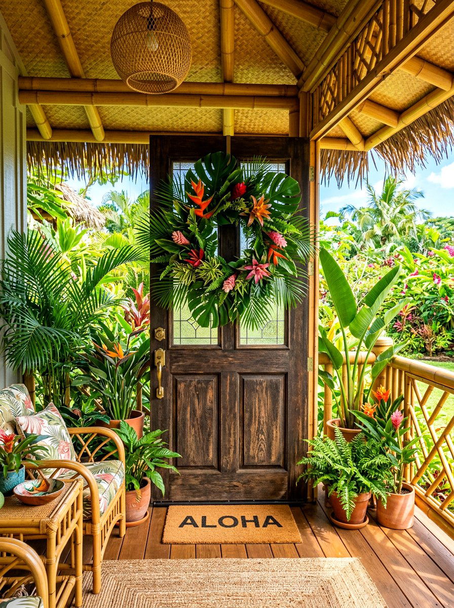Tropical Leaf - 30 summer wreath ideas