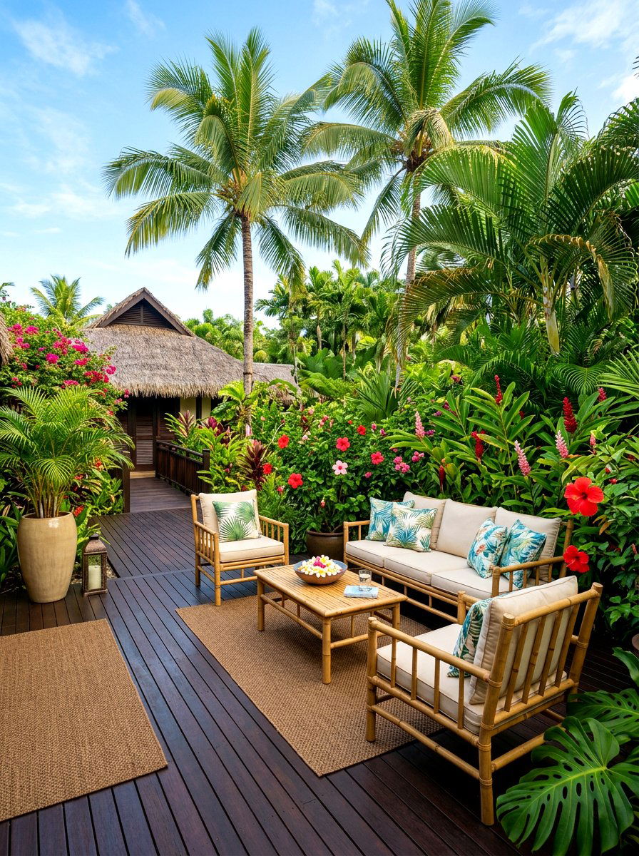 Tropical Lush Garden Patio - 30 patio decorating ideas