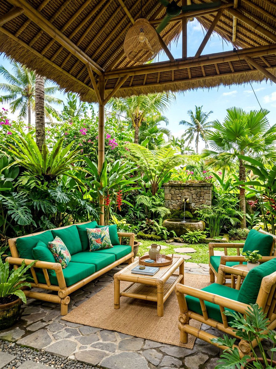 Tropical Outdoor Living - 30 covered patio lounge ideas