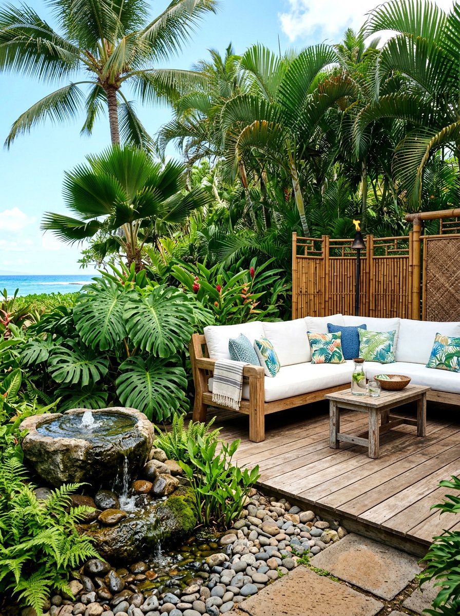 Tropical Outdoor Lounge - 30 garden lounge ideas