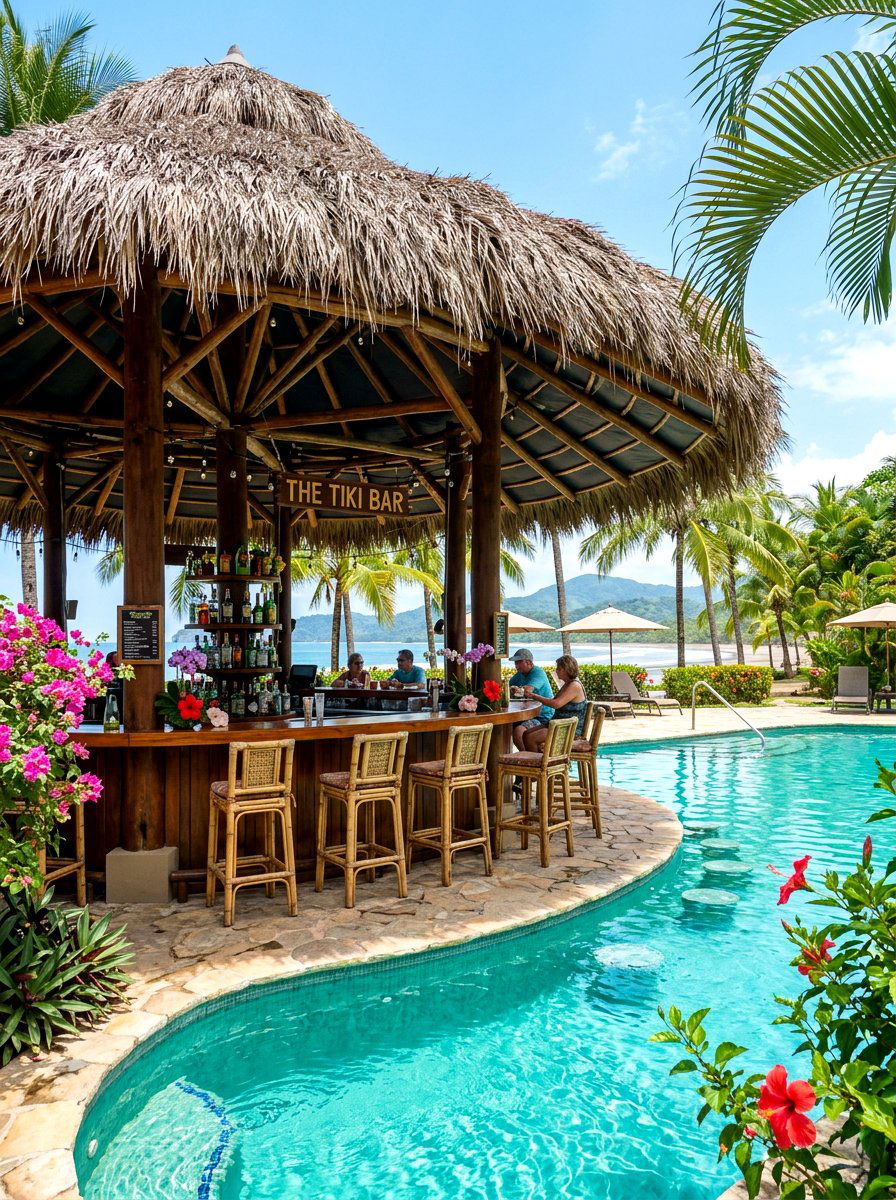 Tropical Palapa with Waterproof Liner - 30 rainproof patio ideas