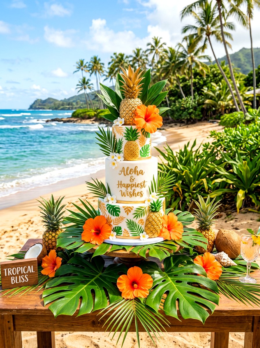 Tropical Palm Leaf - 30 cake table decor ideas