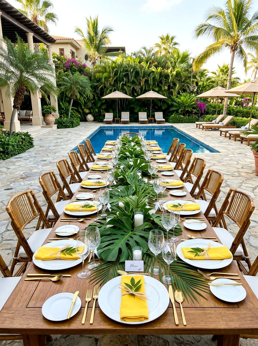 Tropical Palm Leaf - 30 pool party decor ideas