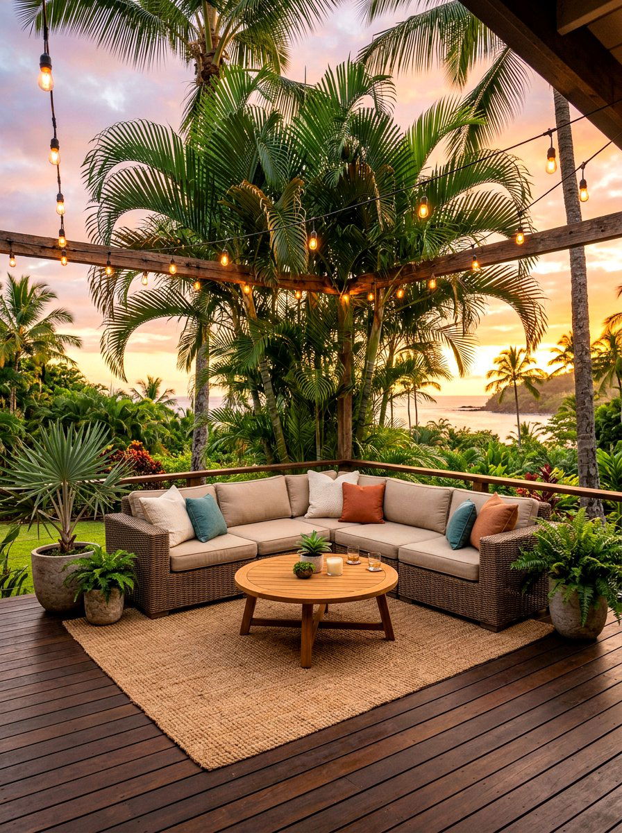Tropical Palm Patio - 30 patio plant ideas