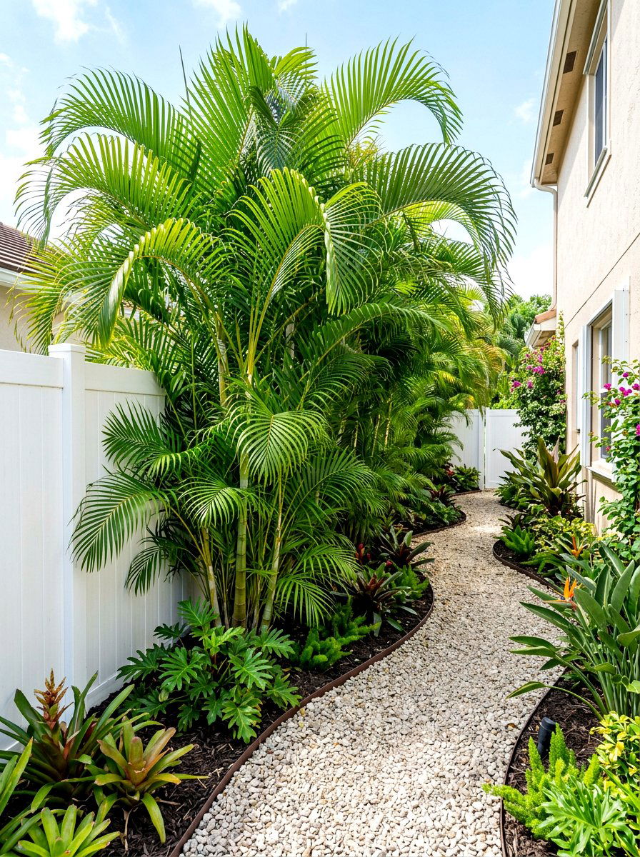 Tropical Palm Tree Privacy - 30 side yard privacy fence landscaping ideas