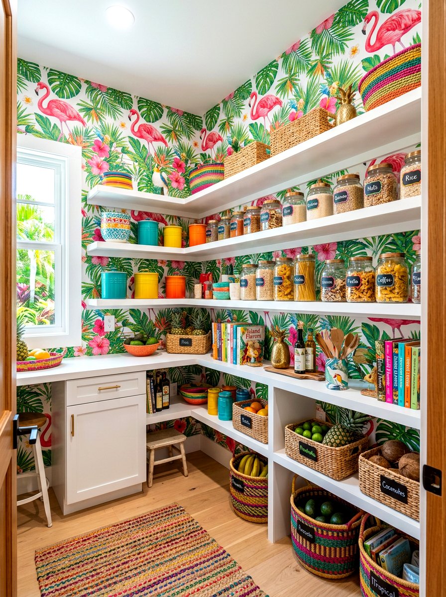 Tropical Pantry Wallpaper - 30 pantry wallpaper ideas