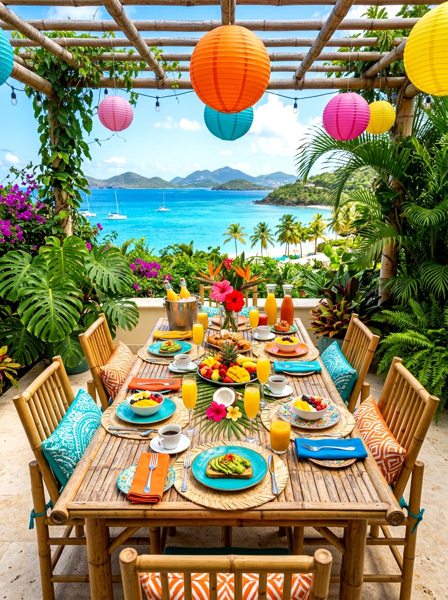 Tropical Patio Brunch - 30 brunch patio setup ideas
