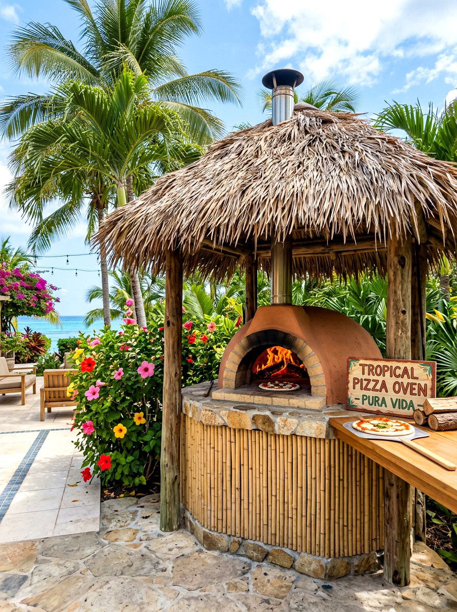 Tropical Patio Pizza Oven - 30 pizza oven patio design ideas