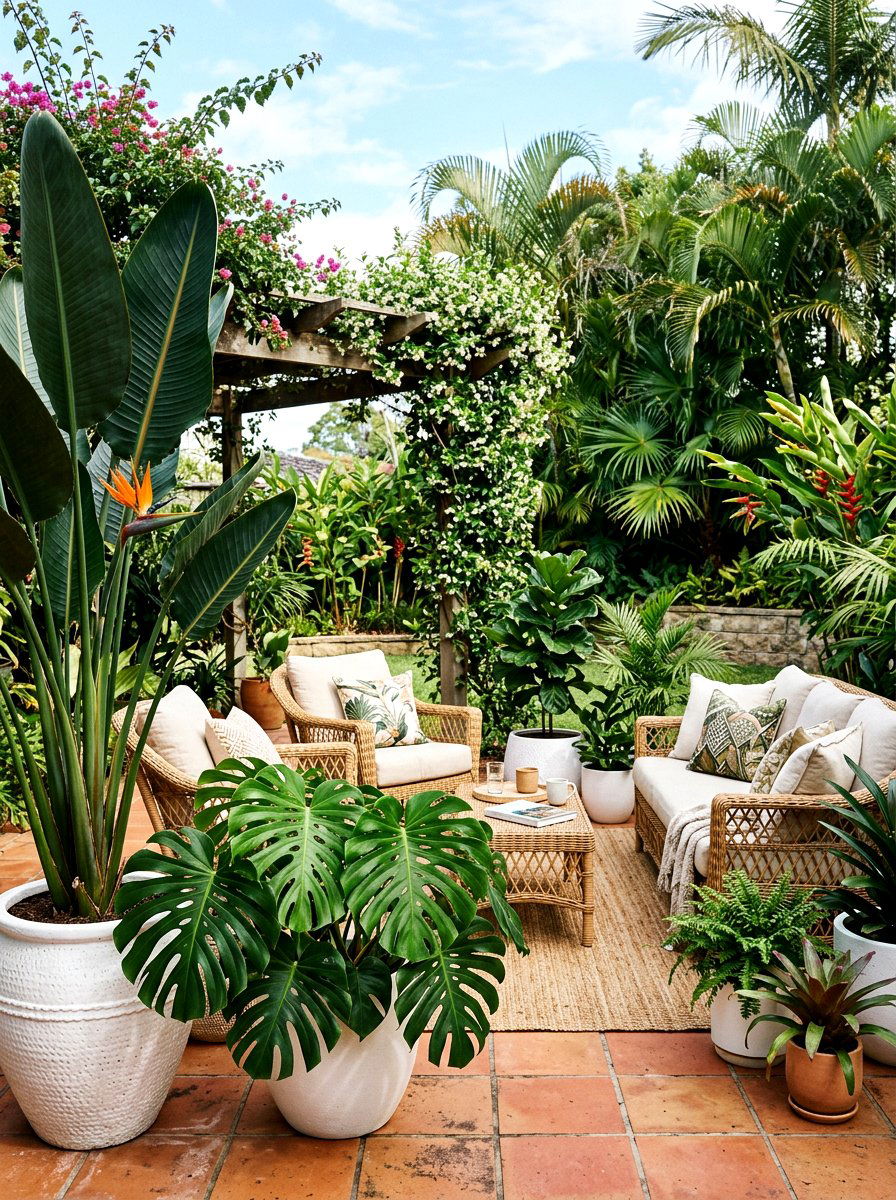 Tropical Patio Plants - 30 summer entertaining patio ideas