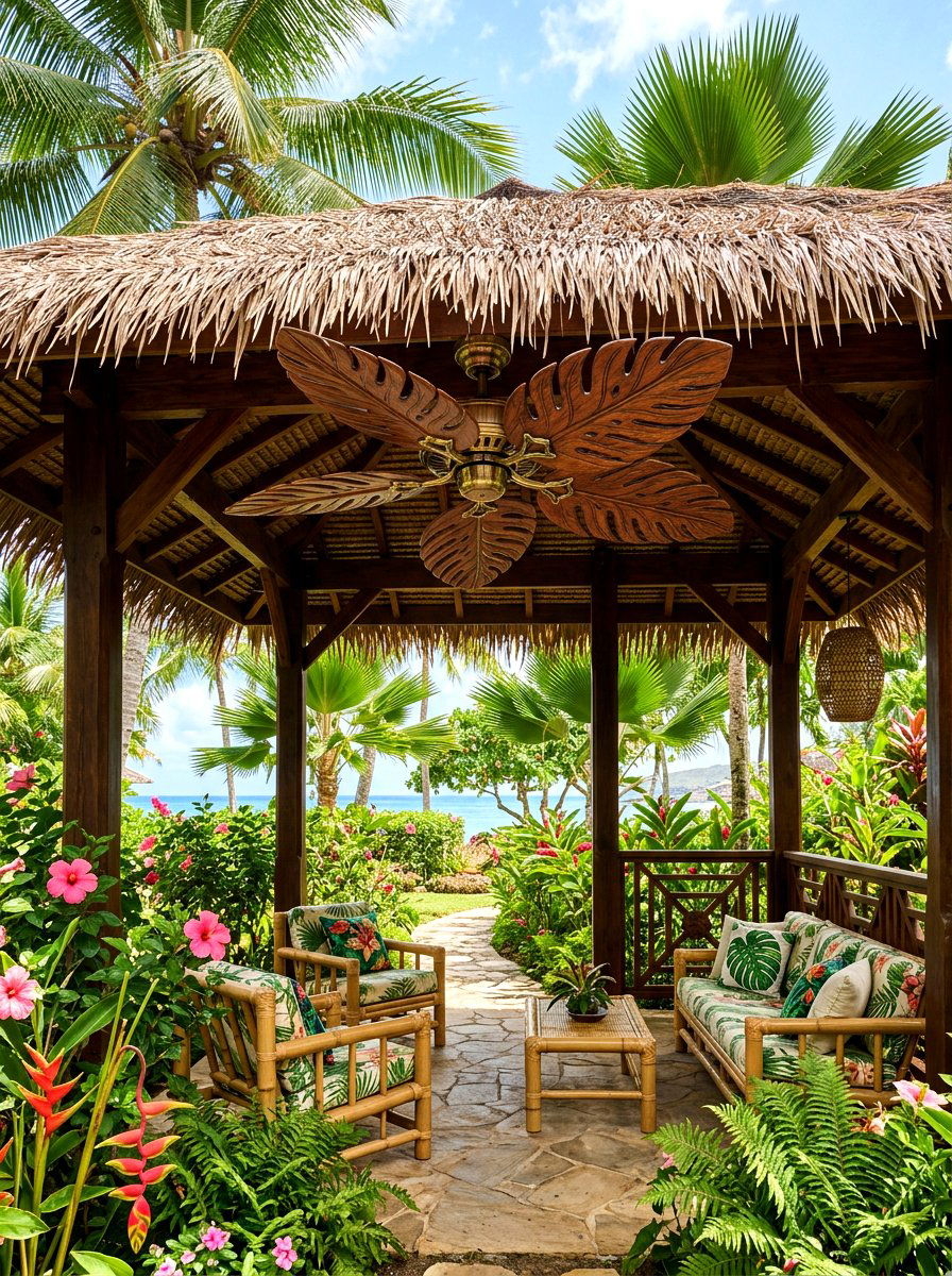 Tropical Pavilion Fan - 30 pavilion ceiling fan ideas