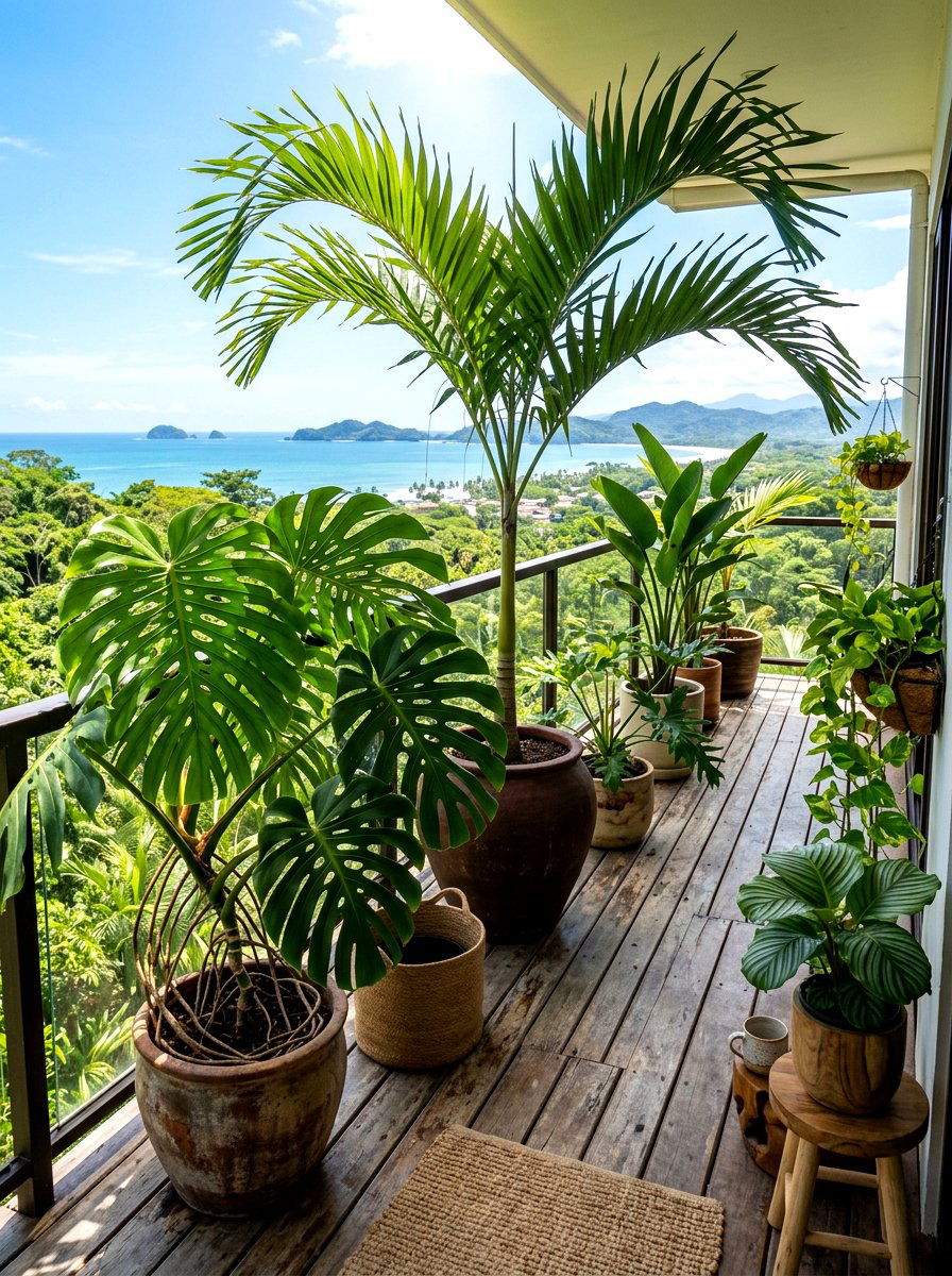 Tropical Plant Arrangement - 30 narrow balcony ideas