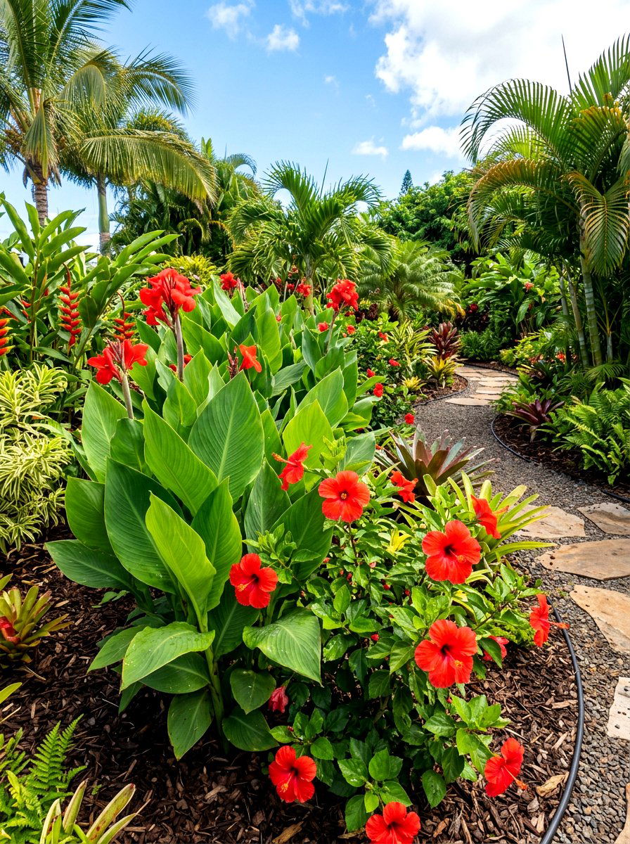 Tropical Plant Landscape - 30 small front yard ideas