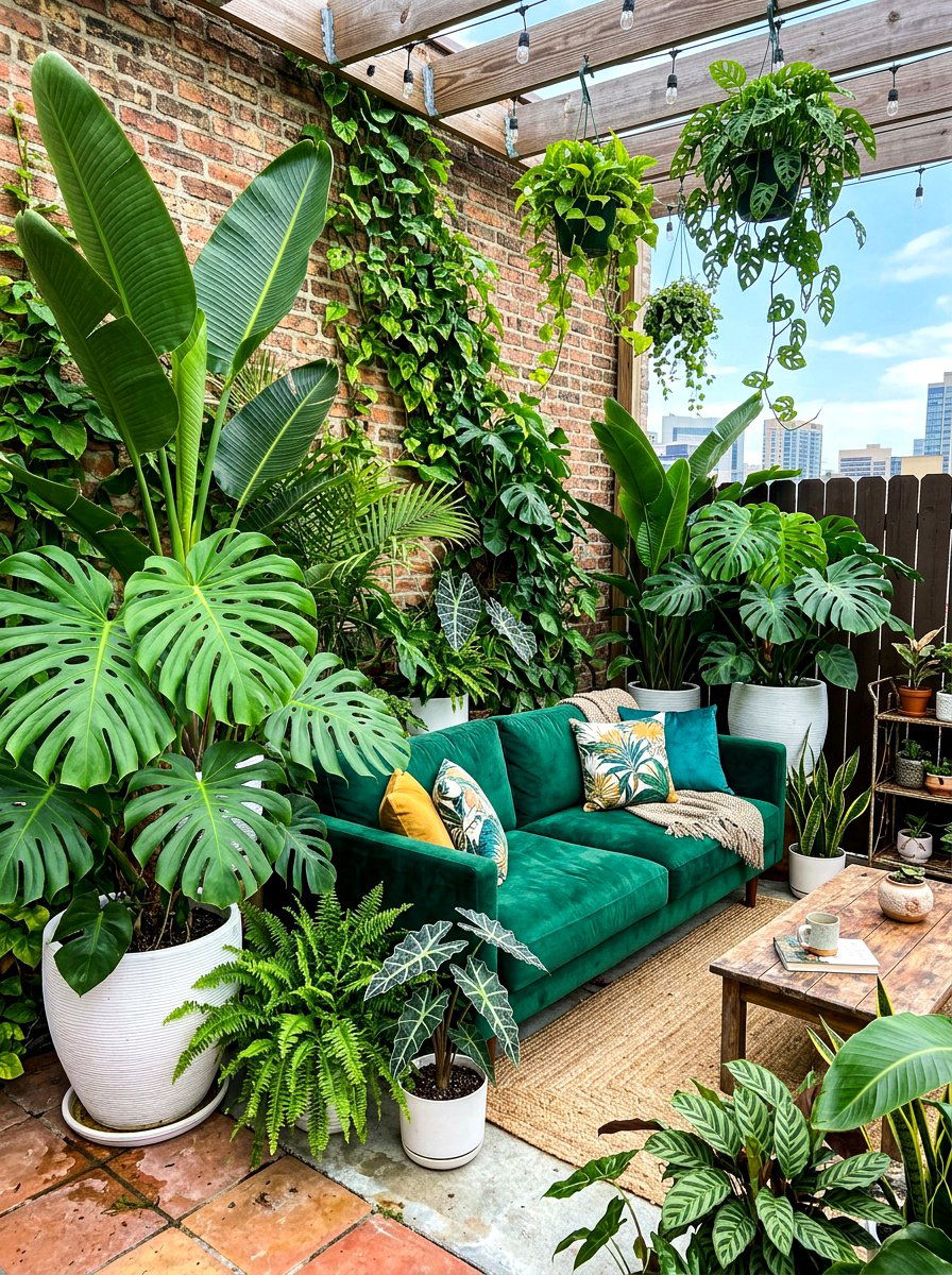 Tropical Plant Paradise - 30 apartment patio ideas