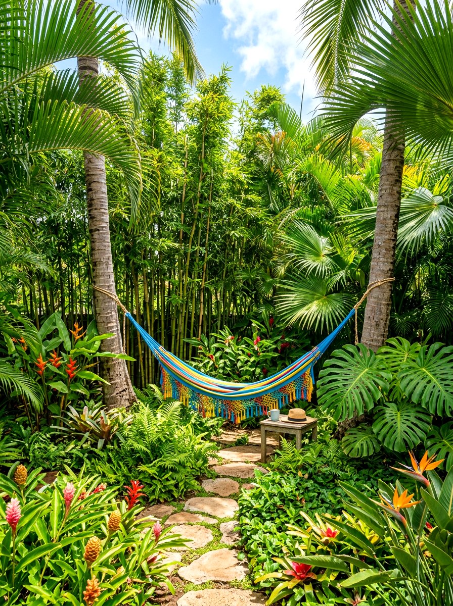 Tropical Plant Privacy - 30 courtyard patio ideas