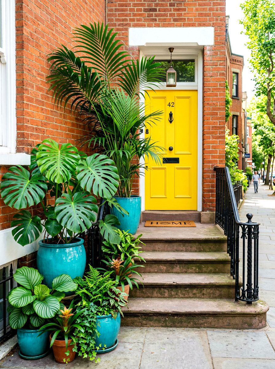 Tropical Plants For City Stoop - 30 townhouse stoop ideas