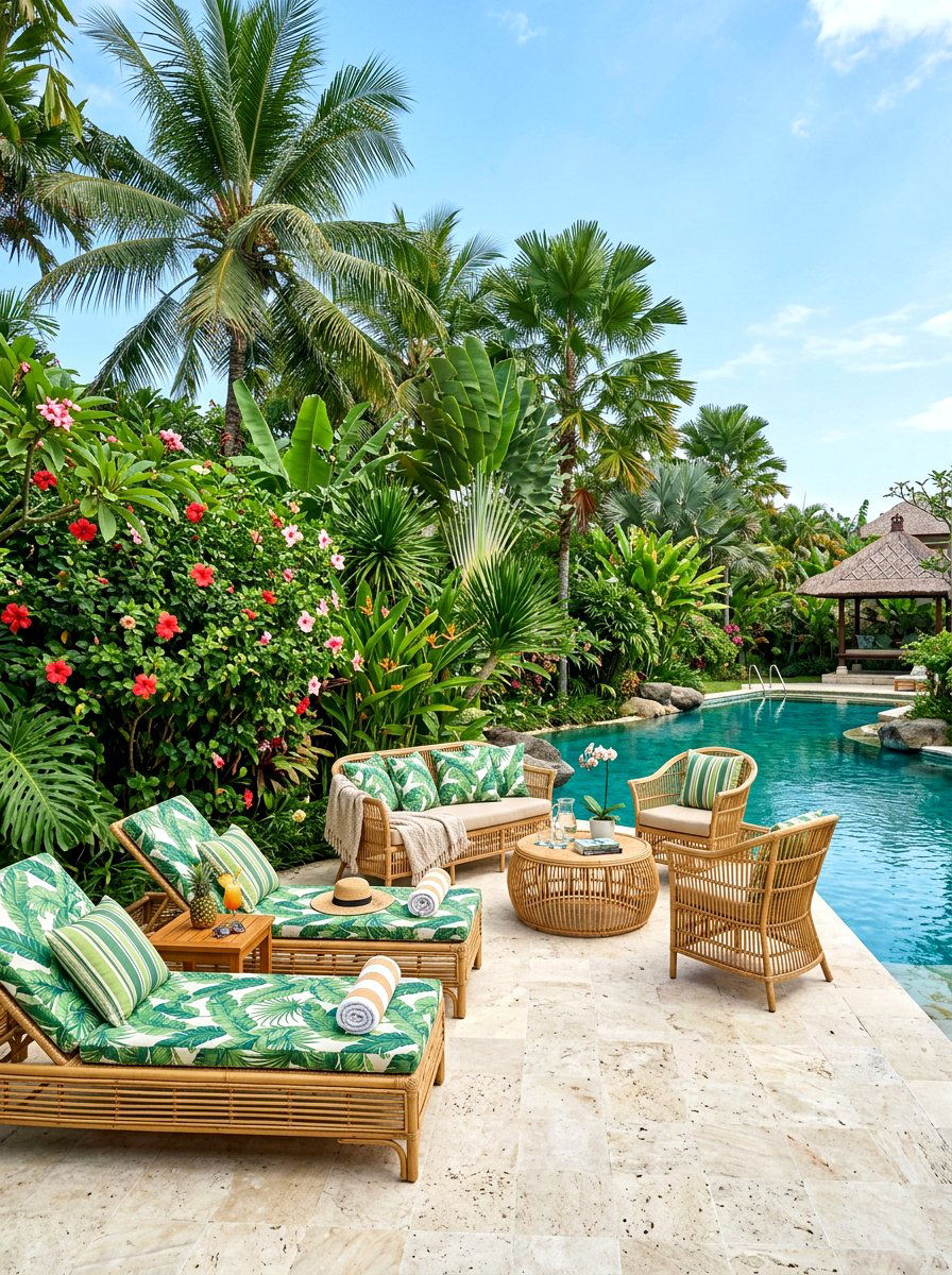 Tropical Poolside Lounge - 30 exterior seating area ideas