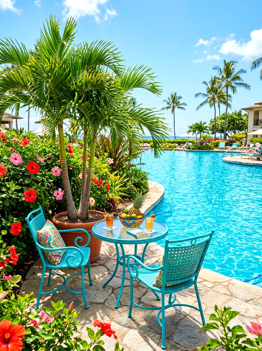 Tropical Poolside Nook - 30 outdoor breakfast nook ideas