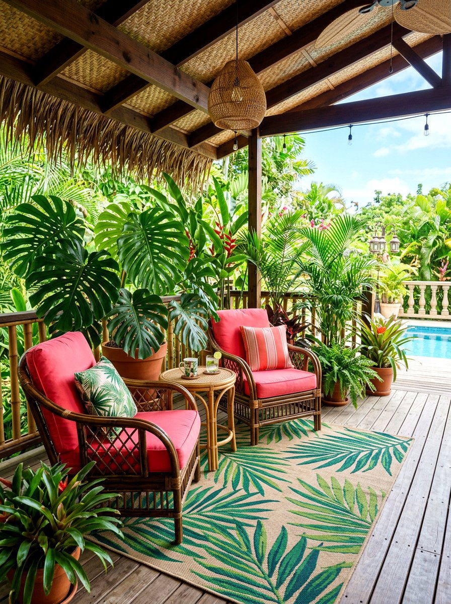 Tropical Porch Decor - 30 July porch ideas aesthetic