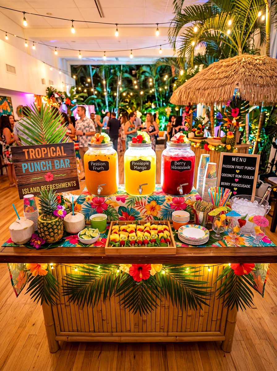 Tropical Punch Bar - 30 beverage station party ideas