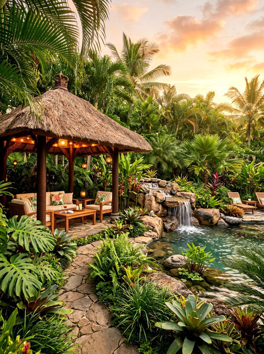 Tropical Resort Backyard - 30 villa patio styling ideas