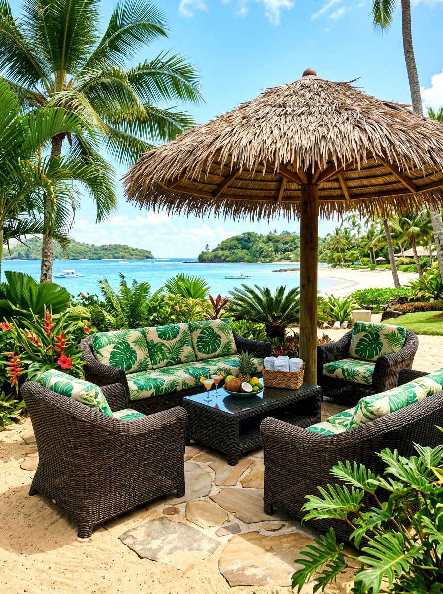 Tropical Resort Style Lounge - 30 luxury patio lounge ideas