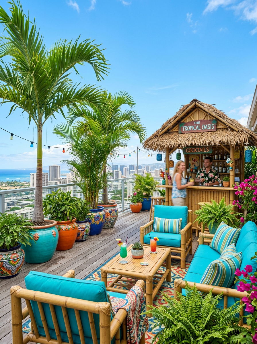 Tropical Rooftop Theme - 30 rooftop deck ideas