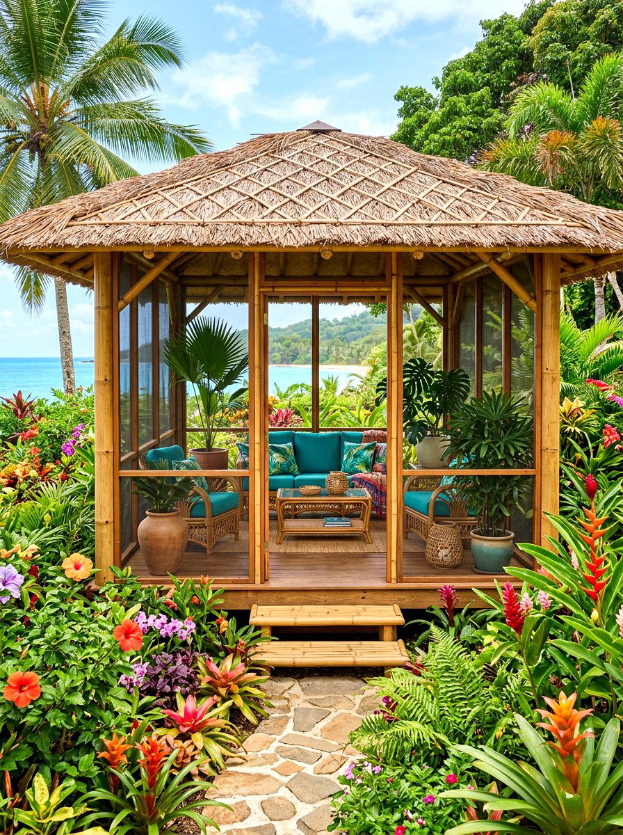 Tropical Screened Gazebo - 30 screened gazebo ideas