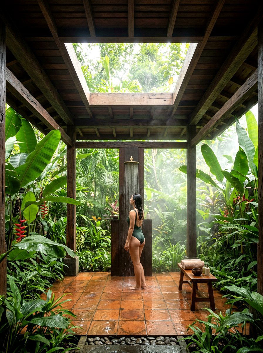 Tropical Shower Skylight - 30 shower skylight ideas