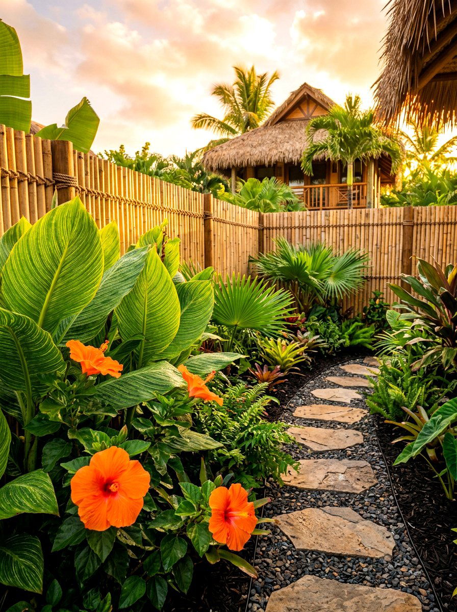 Tropical Side Yard Foliage - 30 house side garden border ideas