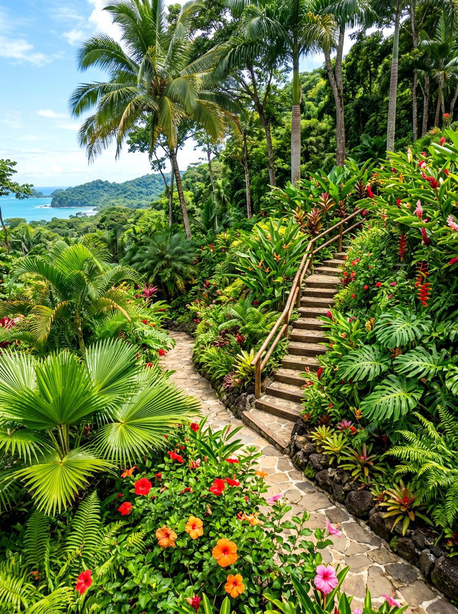 Tropical Slope Garden - 30 hillside landscaping ideas