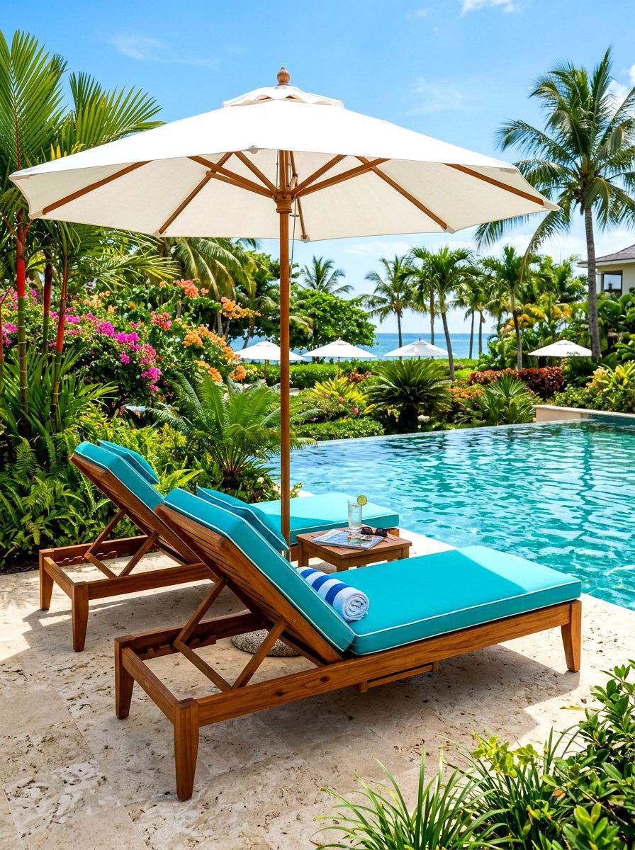 Tropical Sun Lounger - 30 tropical patio ideas