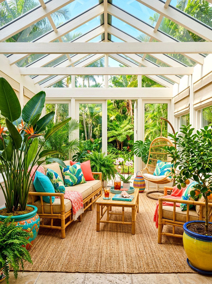 Tropical Sunroom - 30 sunroom decor ideas