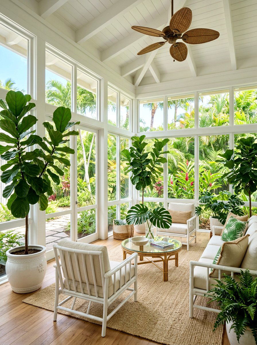 Tropical Sunroom Design - 30 palm beach decor ideas