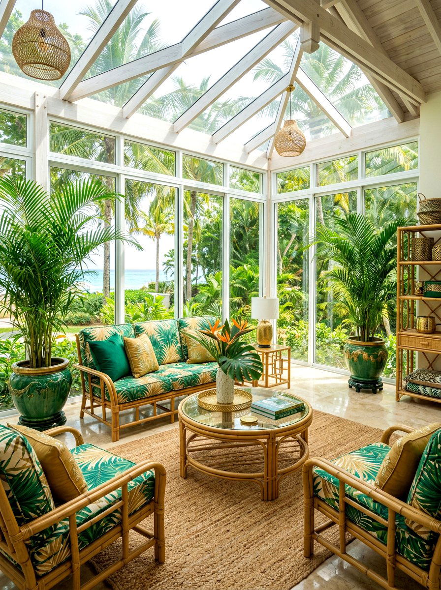 Tropical Sunroom - 30 cozy sunroom ideas