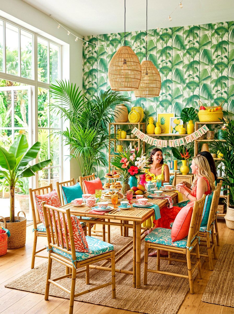 Tropical Tea Party Space - 30 tea party dining room ideas