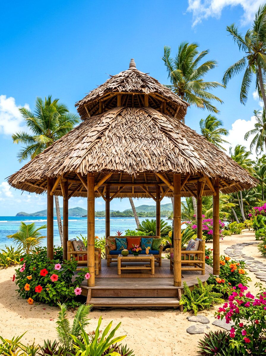Tropical Thatch Octagon Gazebo - 30 octagon gazebo ideas