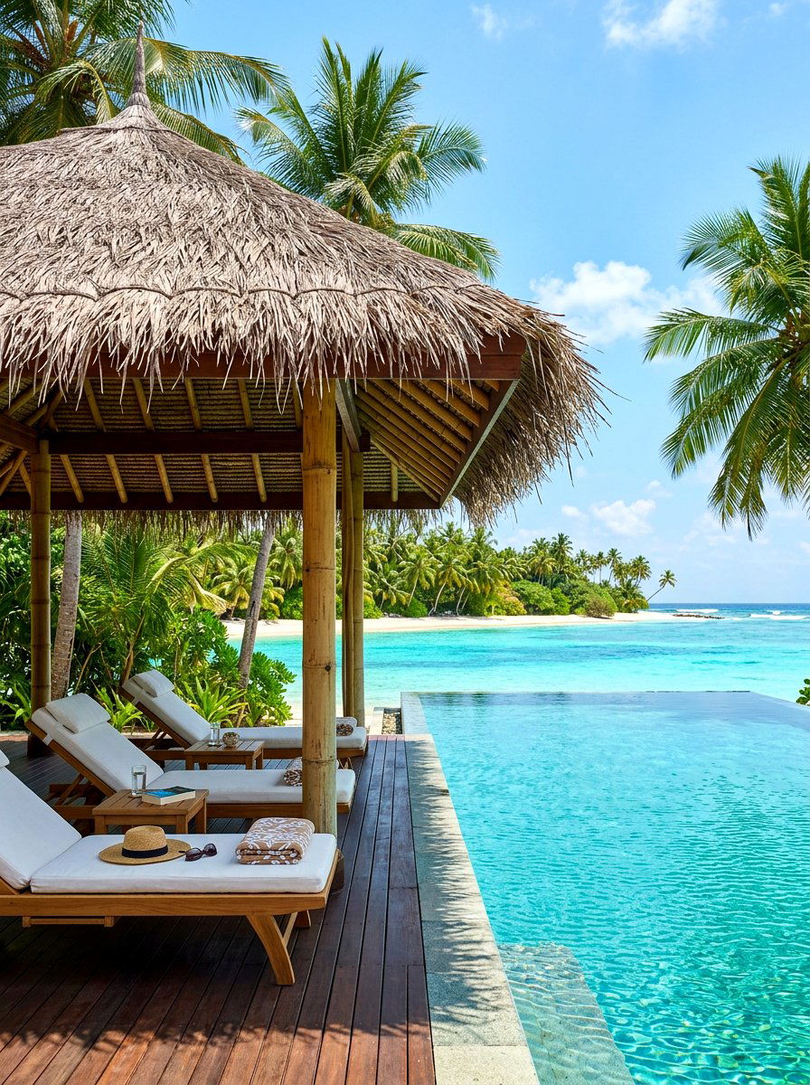 Tropical Thatch Pavilion - 30 poolside gazebo ideas