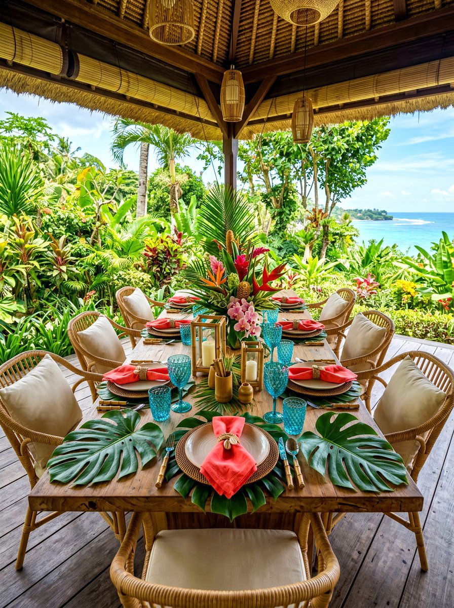 Tropical Theme Table - 30 everyday table setting ideas