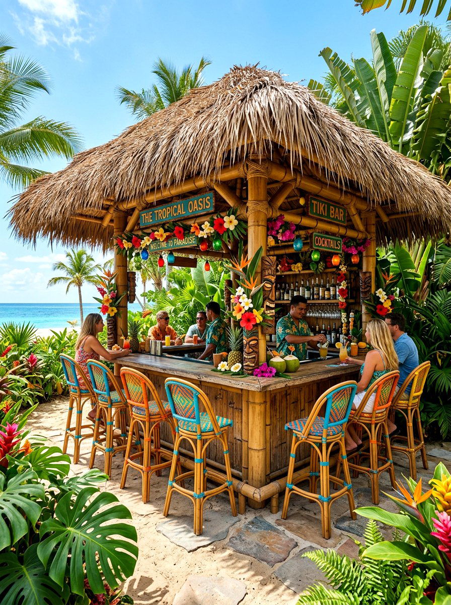 Tropical Tiki Hut - 30 outdoor bar ideas