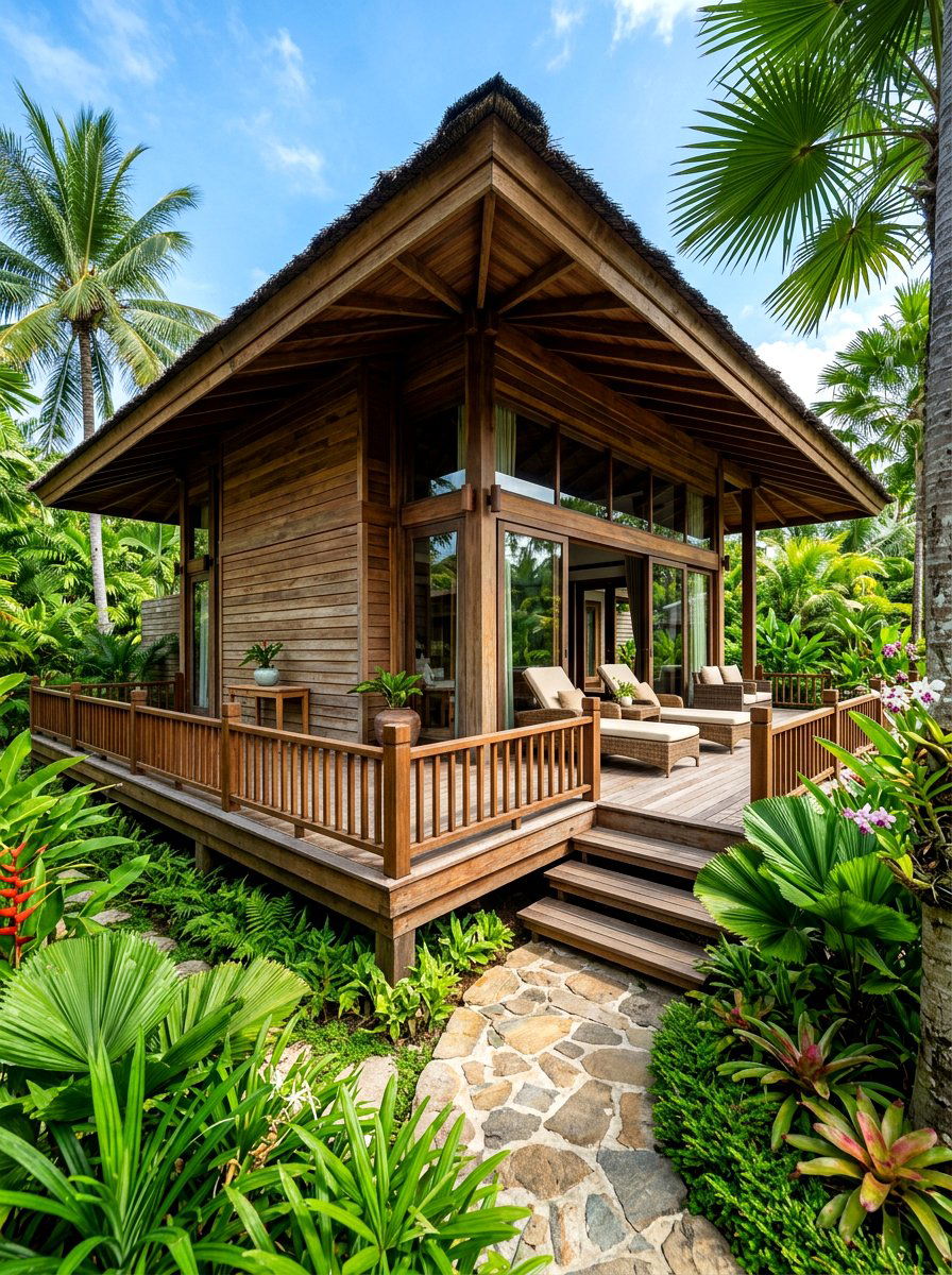 Tropical Wood Villa - 30 villa exterior ideas