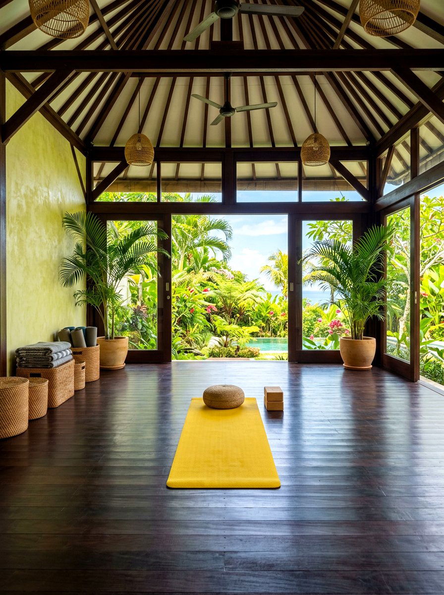 Tropical Yoga Space - 30 yoga room ideas