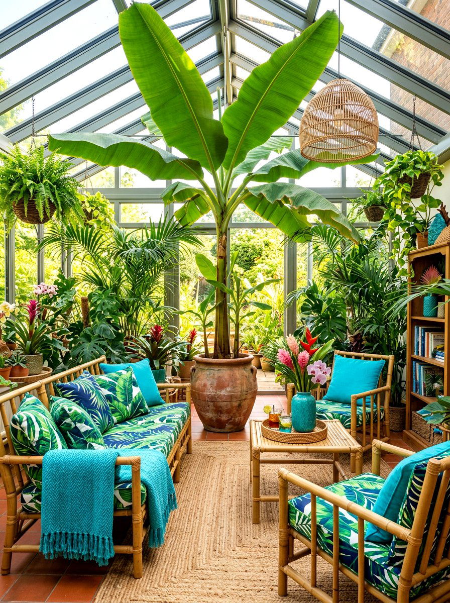 Tropical conservatory theme - 30 conservatory decor ideas