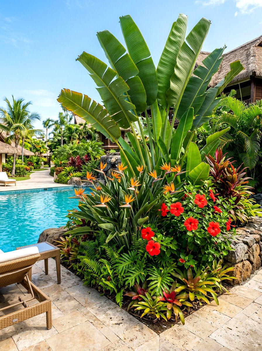 Tropical corner landscape - 30 corner flower bed ideas