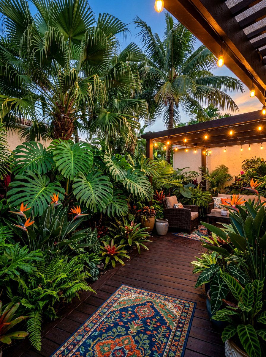 Tropical courtyard plants - 30 courtyard garden ideas
