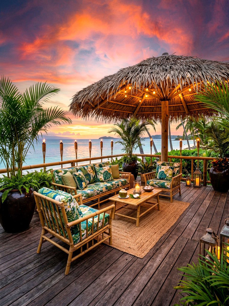 Tropical deck theme - 30 sunset deck decor ideas