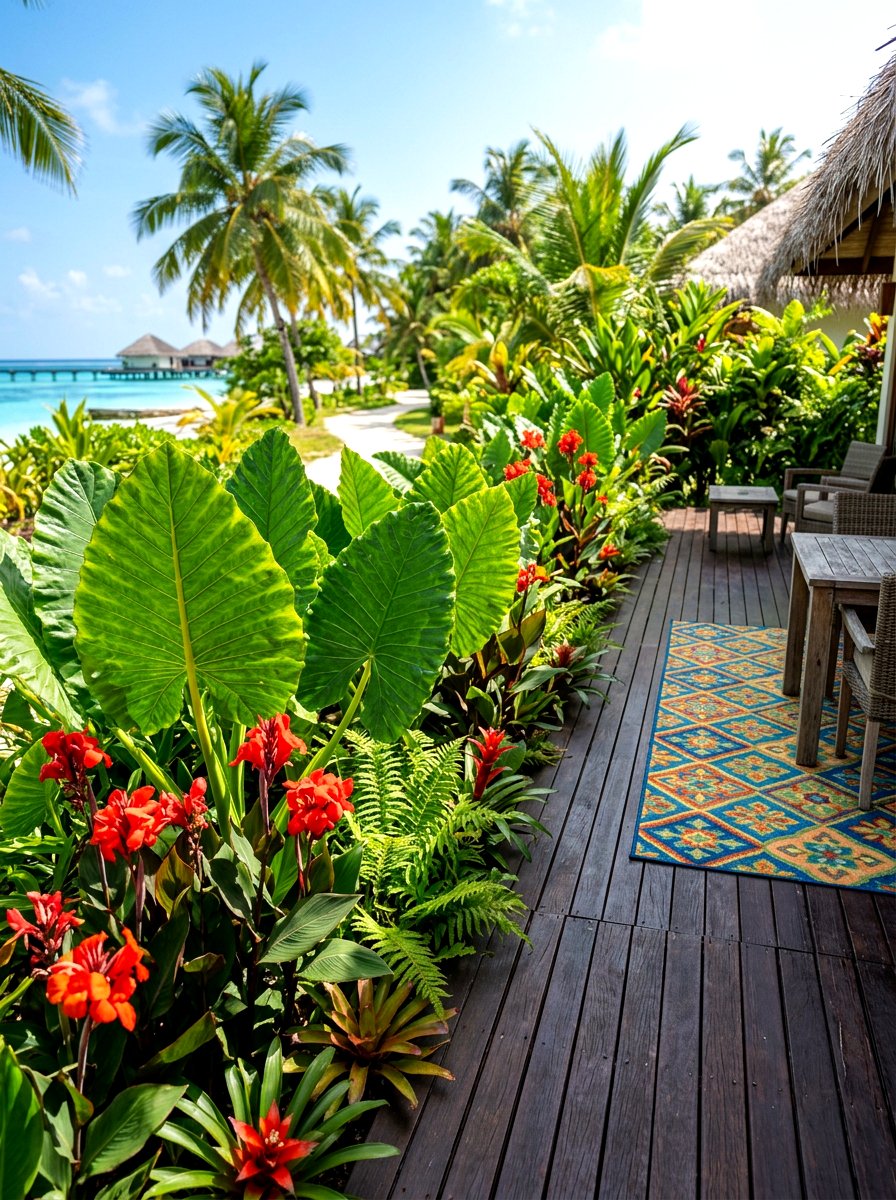Tropical foliage - 30 deck border planting ideas