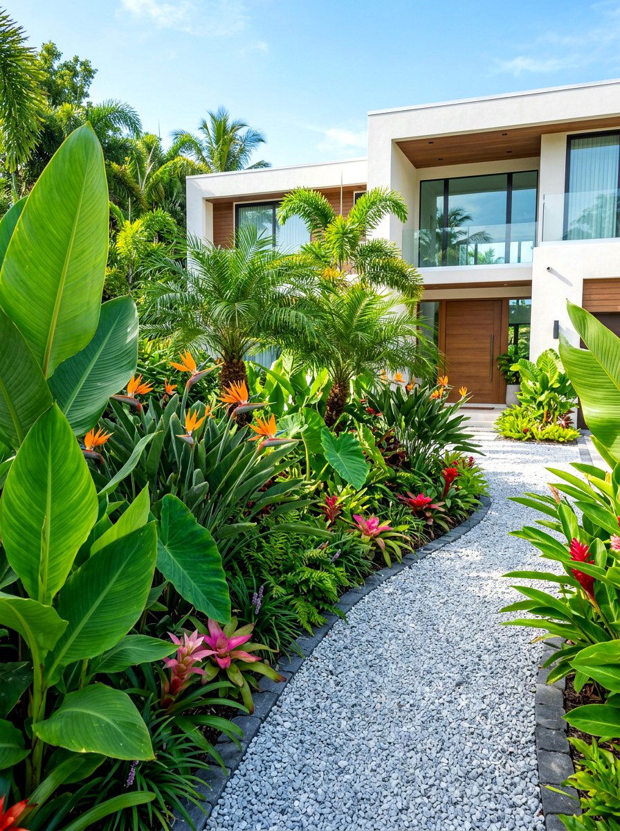 Tropical front garden border - 30 small front garden border ideas