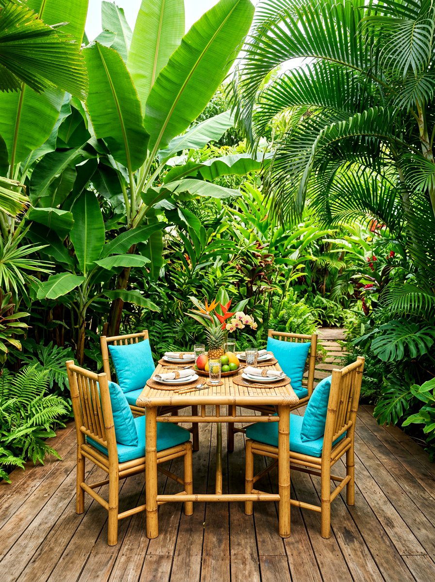 Tropical garden alcove - 30 outdoor dining nook ideas