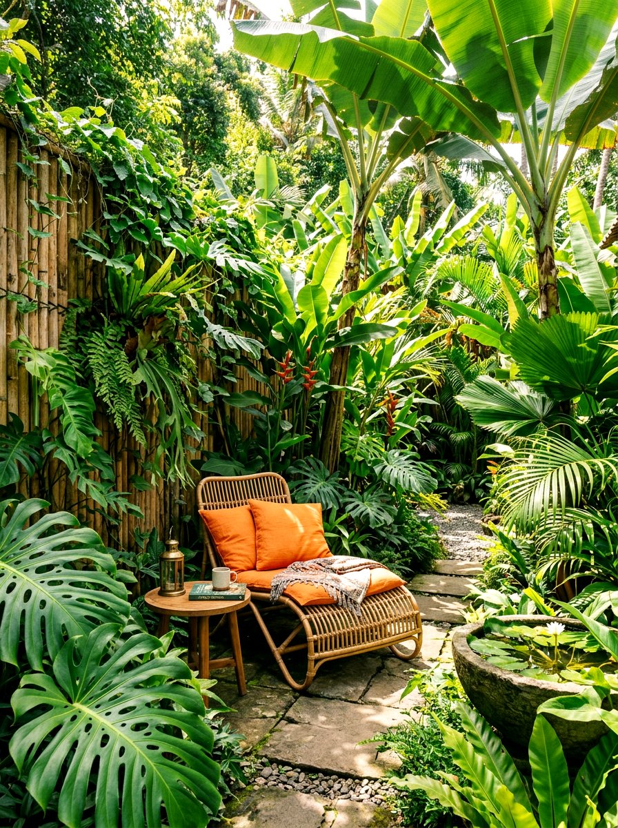 Tropical garden hideaway - 30 outdoor reading garden ideas